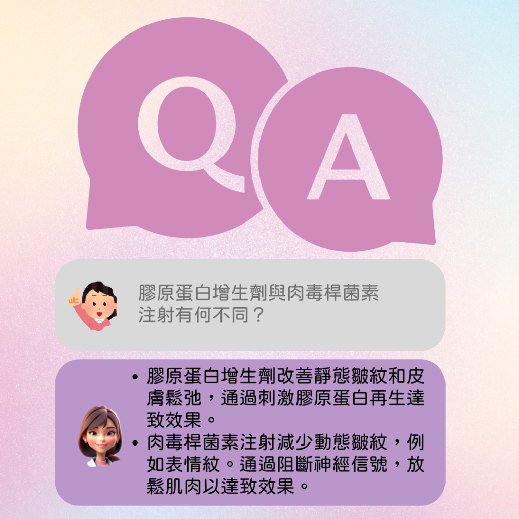 美神針 HArmonyCa vs Botox. 精靈針 Aesthefill 對比肉毒桿菌針. 素顏針 Juvelook 與 Botox 比較. 得美顏 Derma Veil 可以改善什麼皺紋.