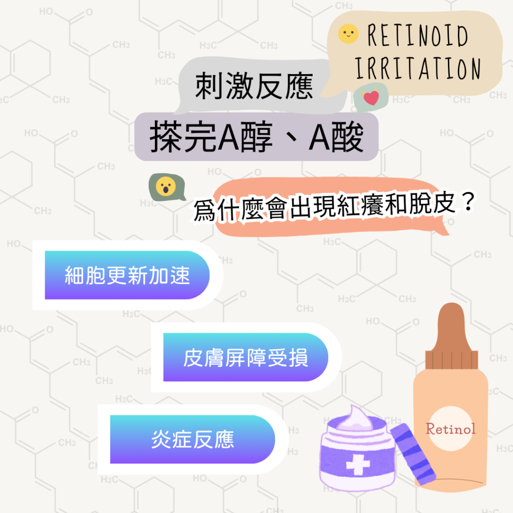 搽完A醇、A酸後皮膚紅癢和脫皮